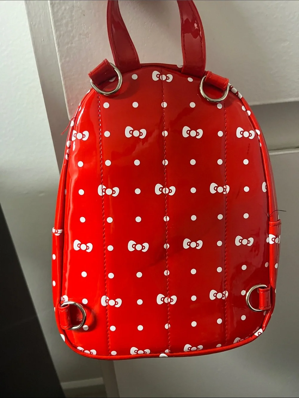 Hello Kitty Red Polka Dot Mini Backpack with Bow Graphic